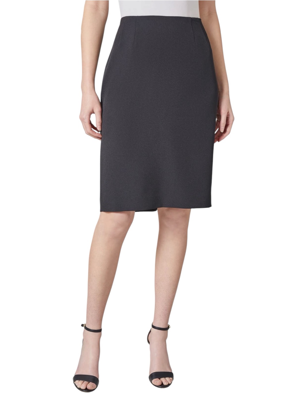 Kasper Stretch Crepe Pencil Skirt Crepe Pull-On, Color Black, Size Small